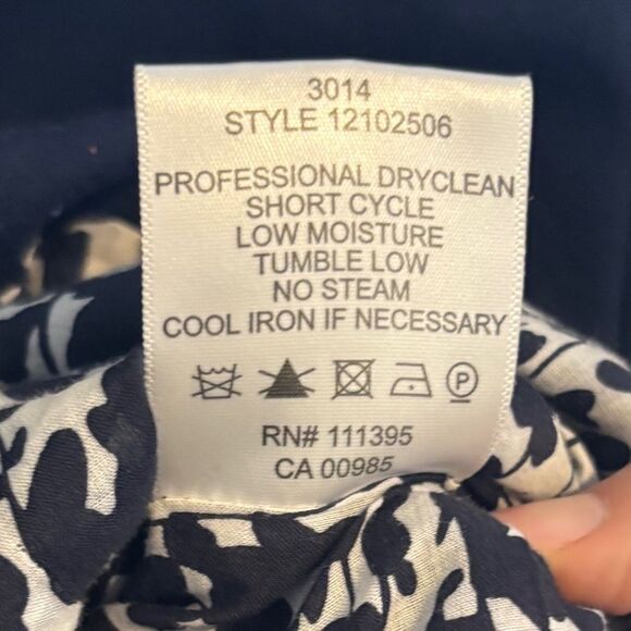 Tory Burch EUC Stretch Knit Navy Blue Blazer 3 Button Front Size Extra Small - Picture 7 of 8